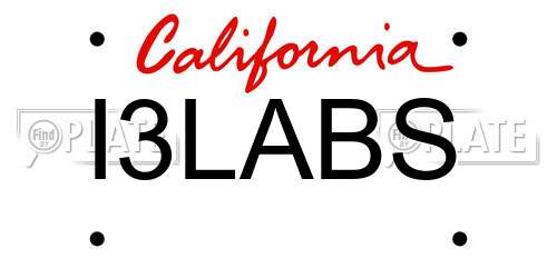I3LABS California License Plate