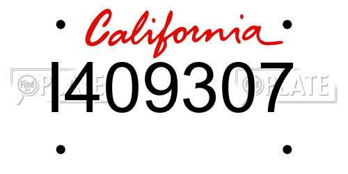 I409307 California License Plate
