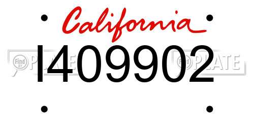 I409902 California License Plate