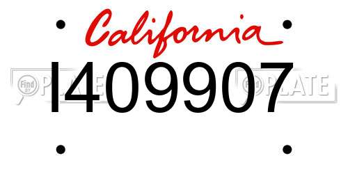 I409907 California License Plate