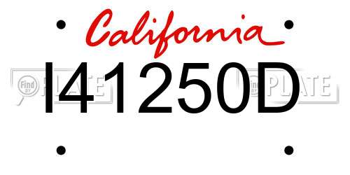 I41250D California License Plate