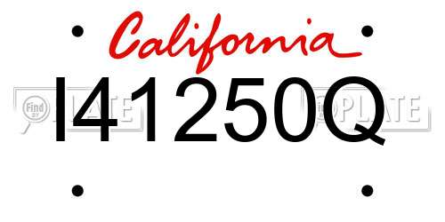 I41250Q California License Plate