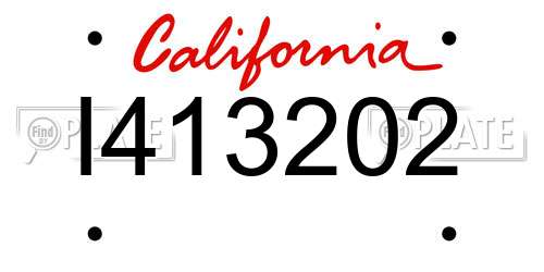 I413202 California License Plate