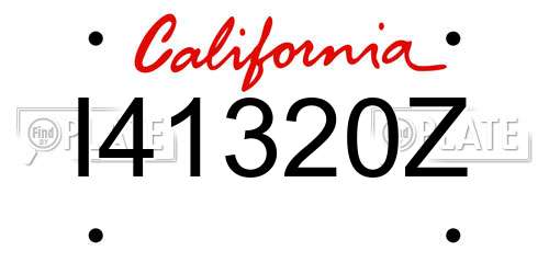I41320Z California License Plate