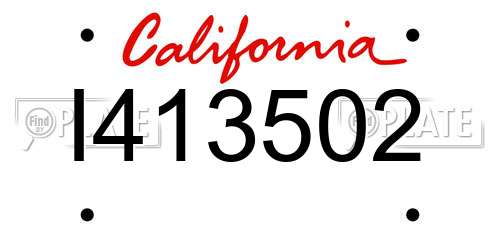 I413502 California License Plate