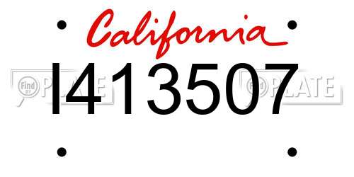 I413507 California License Plate