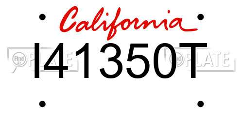 I41350T California License Plate