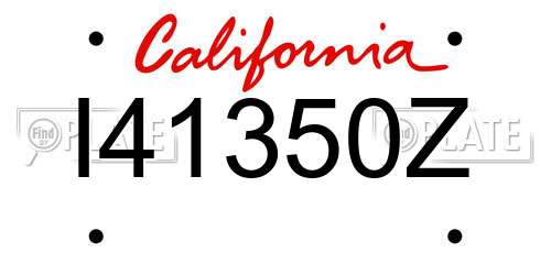 I41350Z California License Plate