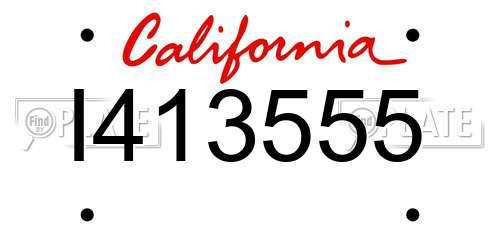 I413555 California License Plate