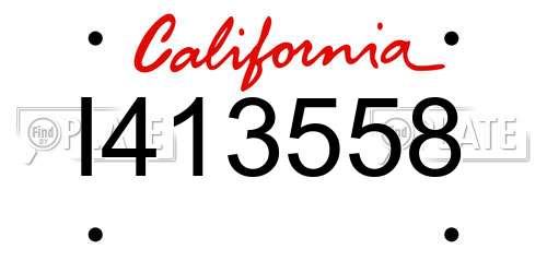 I413558 California License Plate