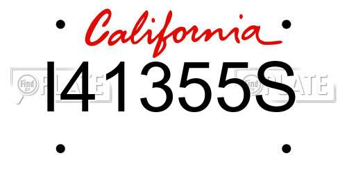 I41355S California License Plate