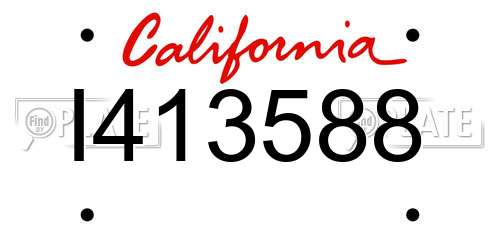 I413588 California License Plate