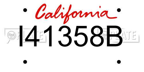 I41358B California License Plate