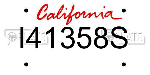 I41358S California License Plate