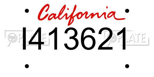I413621 California License Plate