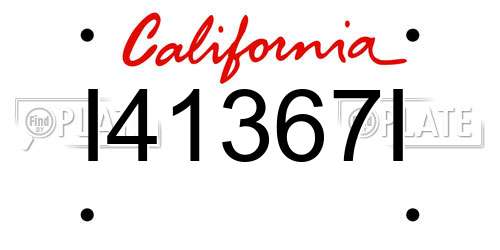 I41367I California License Plate