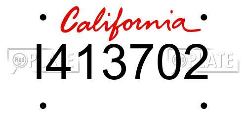I413702 California License Plate
