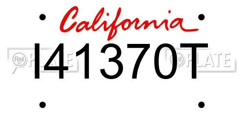 I41370T California License Plate