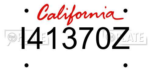 I41370Z California License Plate