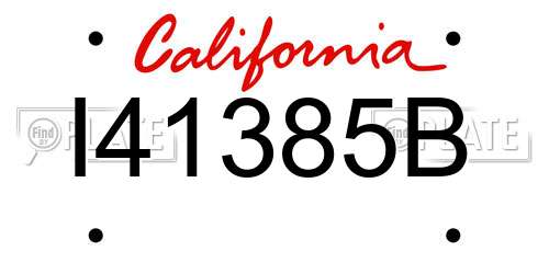 I41385B California License Plate