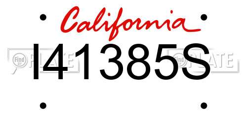 I41385S California License Plate