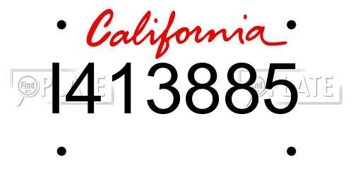 I413885 California License Plate