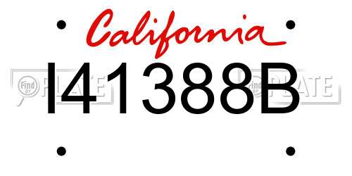 I41388B California License Plate