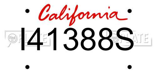 I41388S California License Plate