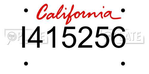 I415256 California License Plate