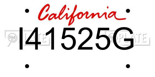 I41525G California License Plate
