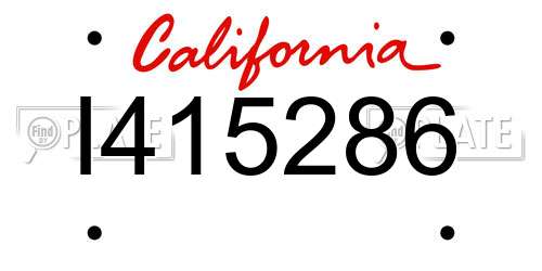 I415286 California License Plate