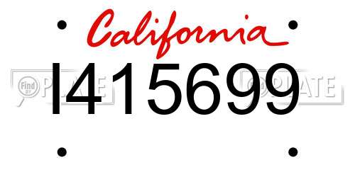 I415699 California License Plate
