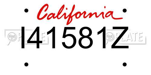 I41581Z California License Plate