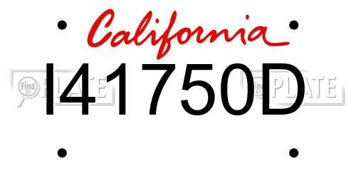 I41750D California License Plate