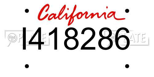 I418286 California License Plate