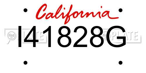 I41828G California License Plate