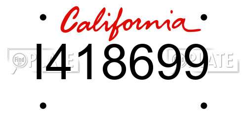 I418699 California License Plate