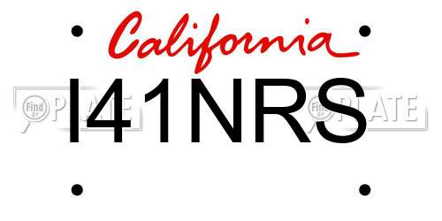 I41NRS California License Plate
