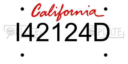 I42124D California License Plate