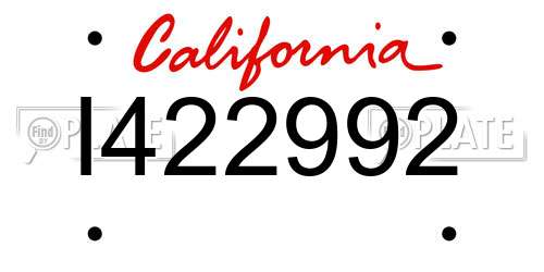I422992 California License Plate