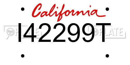 I42299T California License Plate