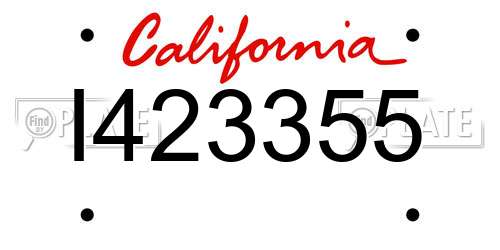 I423355 California License Plate