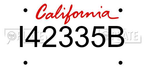 I42335B California License Plate