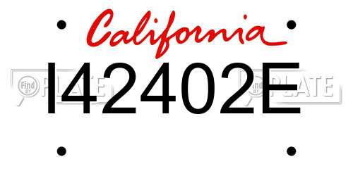 I42402E California License Plate