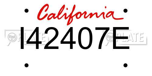 I42407E California License Plate