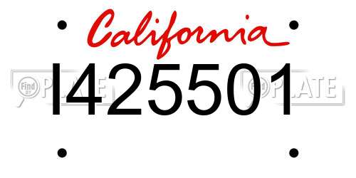 I425501 California License Plate