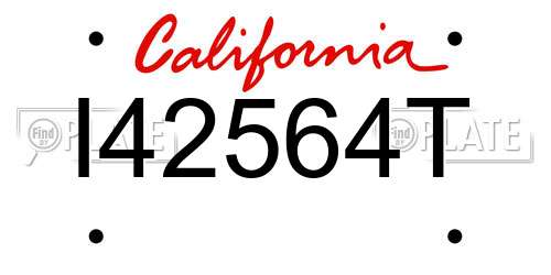 I42564T California License Plate