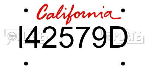 I42579D California License Plate