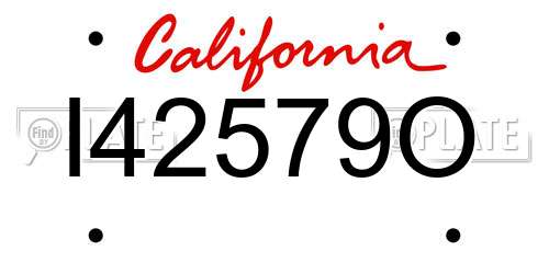 I42579O California License Plate