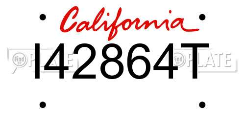 I42864T California License Plate